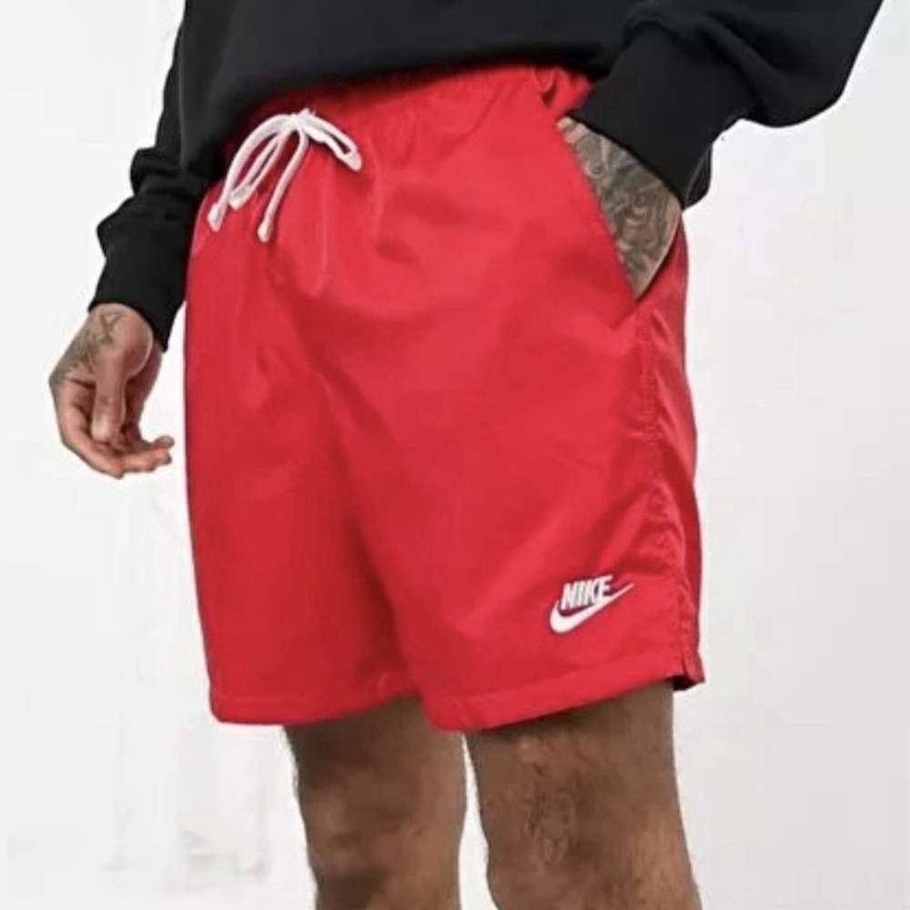 Nike Sportswear Woven Lined Flow Shorts Red Mens Size L - Picture 3 of 14